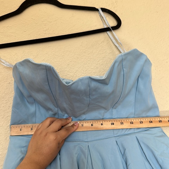House of CB Audrey Tuscan blue Strapless Midi sundress dress size XL NWOT - Picture 8 of 16